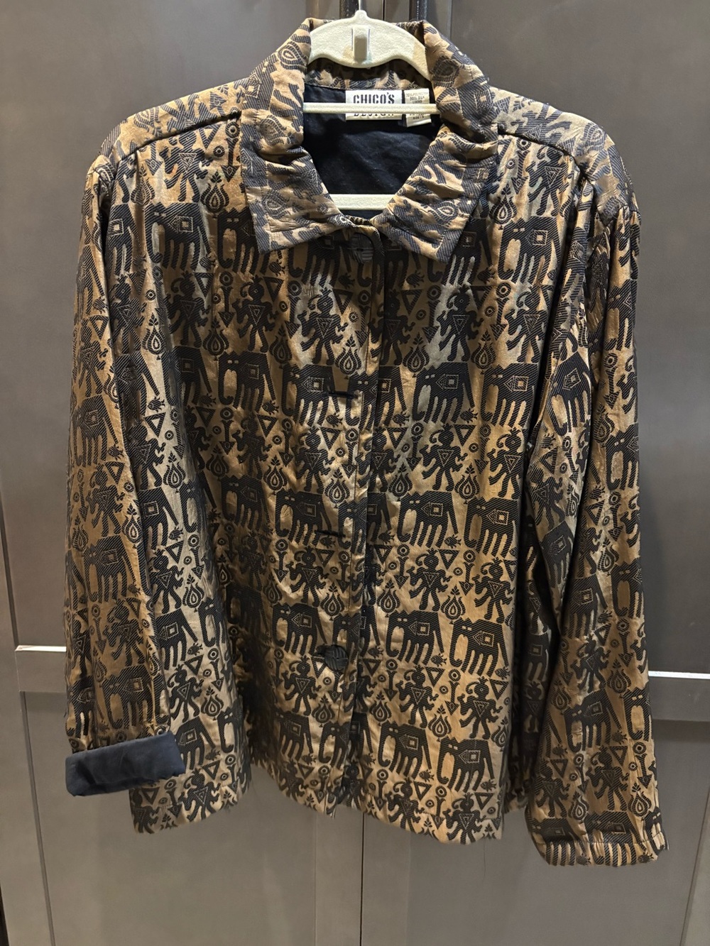 Vintage Chico’s Design Brown and Black Lined Jacket, 3/16/XL